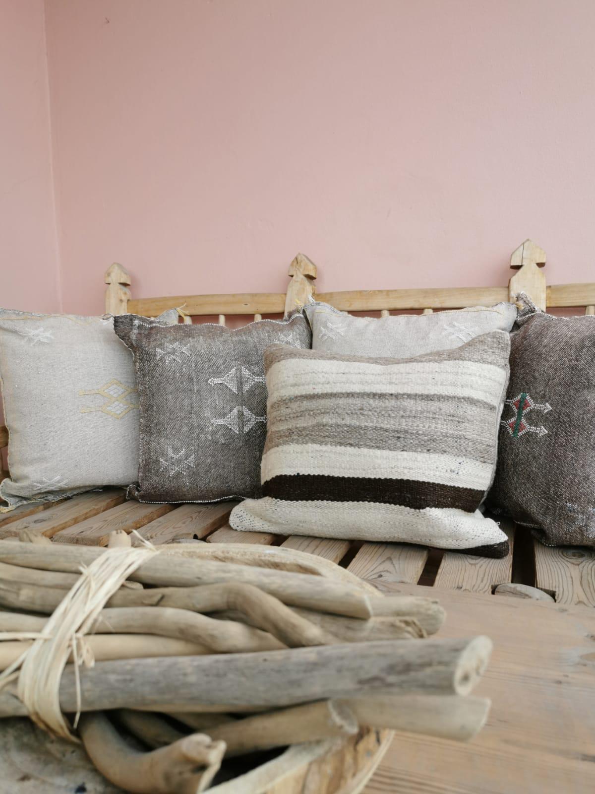 Housse de coussin soie végétale d'Aloe vera