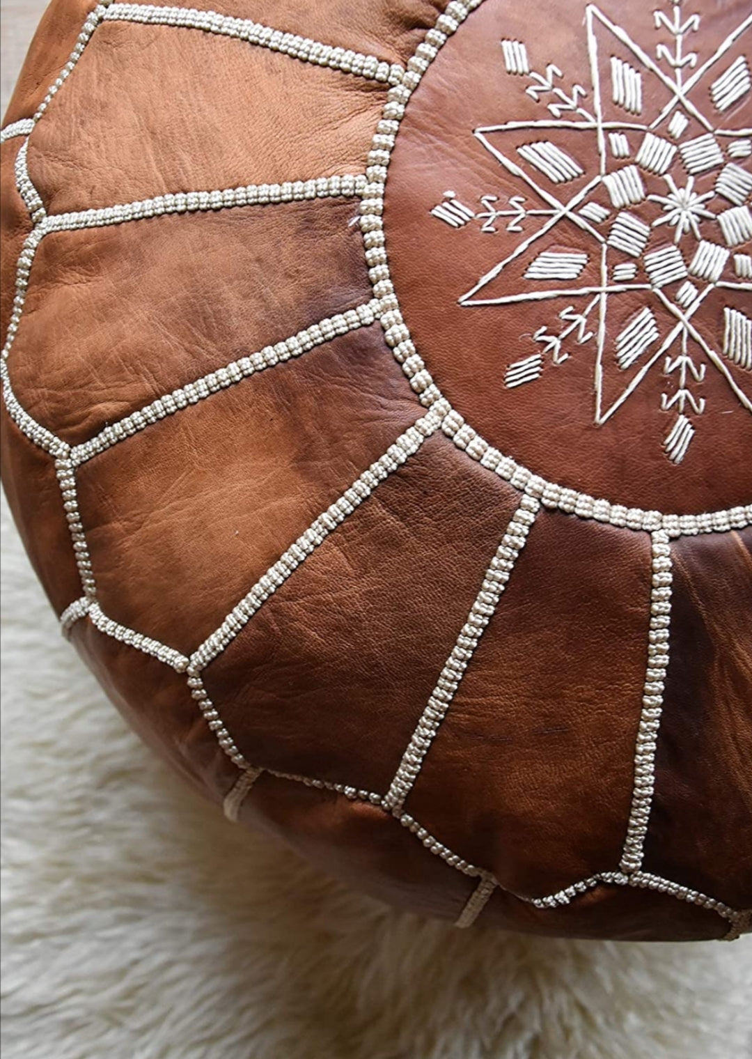 Pouf Rond Cuir