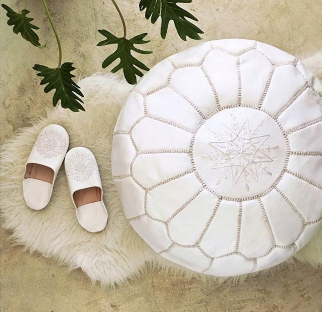 Pouf Rond Cuir